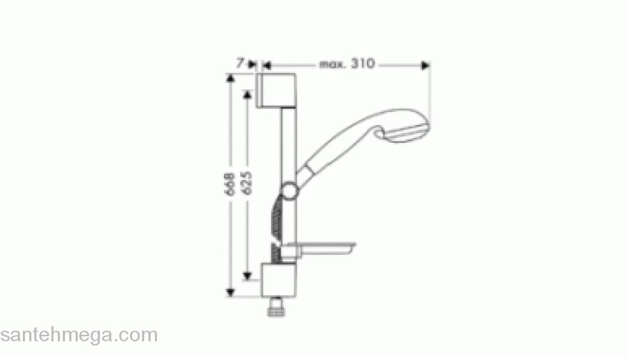 Душевой гарнитур HANSGROHE Crometta 3jet/Unica C 27746000. Фото