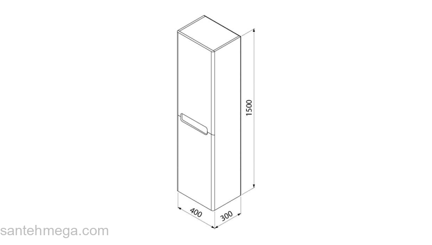 Пенал подвесной 40 см Edifice фисташково-серый IDDIS EDI40G0i97. Фото