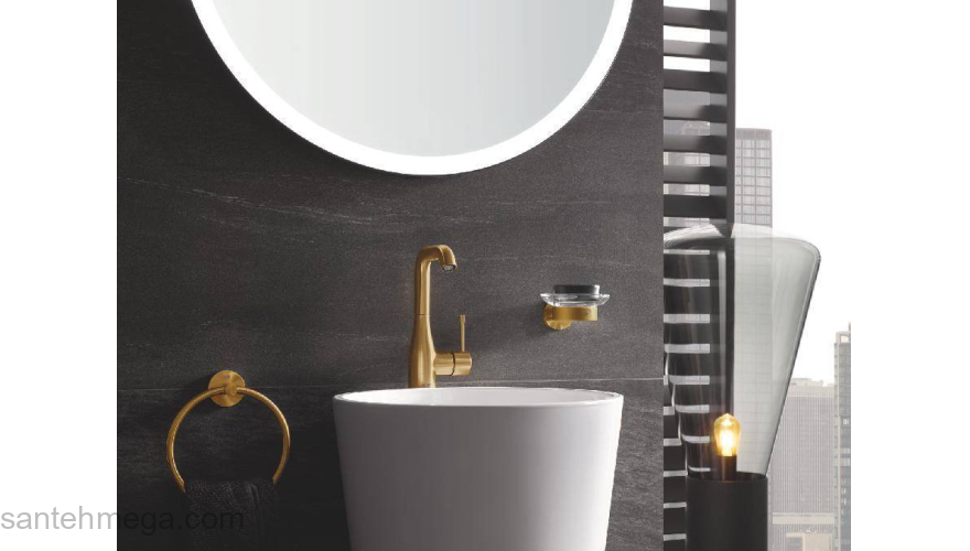 GROHE 32628GN1 Essence+ Смеситель для раковины с высоким изливом, сливной гарнитур. Фото