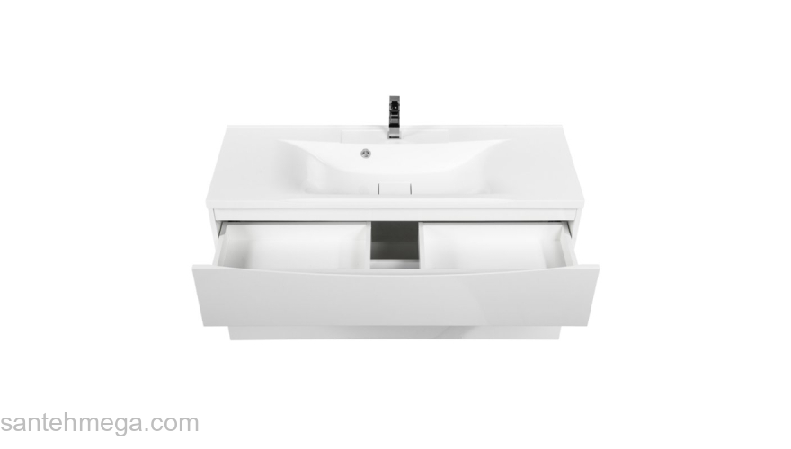 Тумба под раковину подвесная BELBAGNO MARINO-H60-1100-2C-SO-BL-P Bianco Lucido. Фото