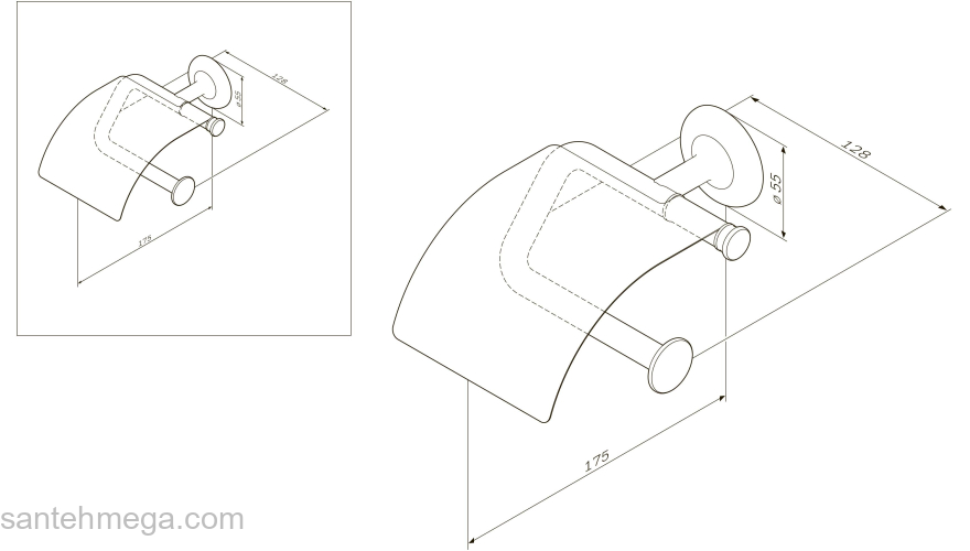 Держатель для туалетной бумаги с крышкой AM.PM Like A80341500 для ванной комнаты. Фото