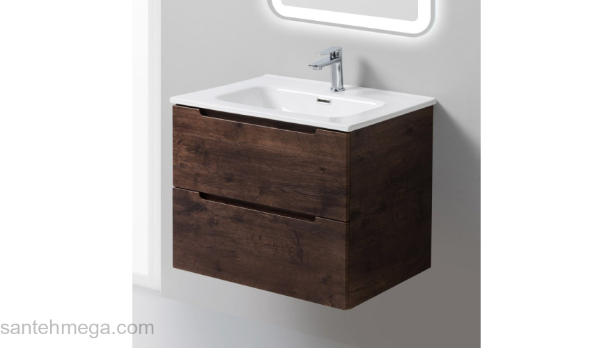 Тумба под раковину подвесная BELBAGNO ETNA-700-2C-SO-RW-P Rovere Moro. Фото