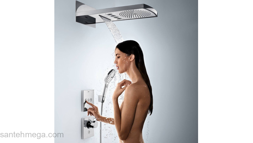 Термостат с запорным клапаном Hansgrohe ShowerSelect Highflow 15761000. Фото