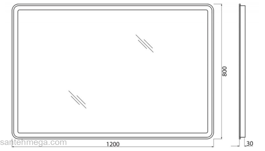 Зеркало с встроенным светильником, сенсорным выключателем и подогревом BELBAGNO SPC-MAR-1200-800-LED-TCH-WARM. Фото