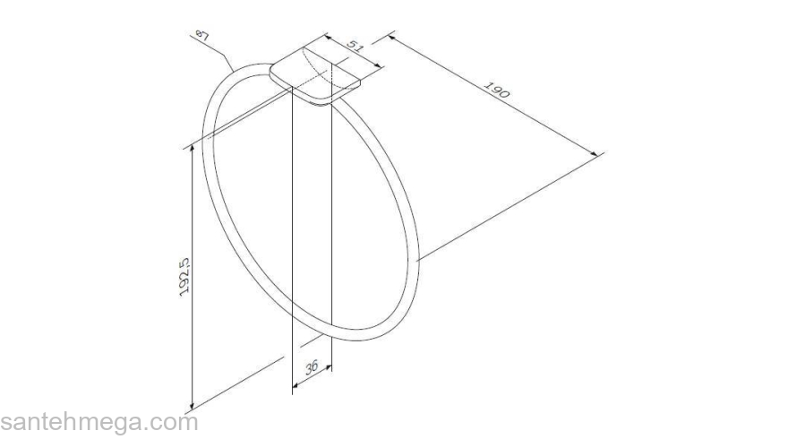 Кольцо для полотенец AM.PM Inspire 2.0 A50A34400 для ванной комнаты. Фото