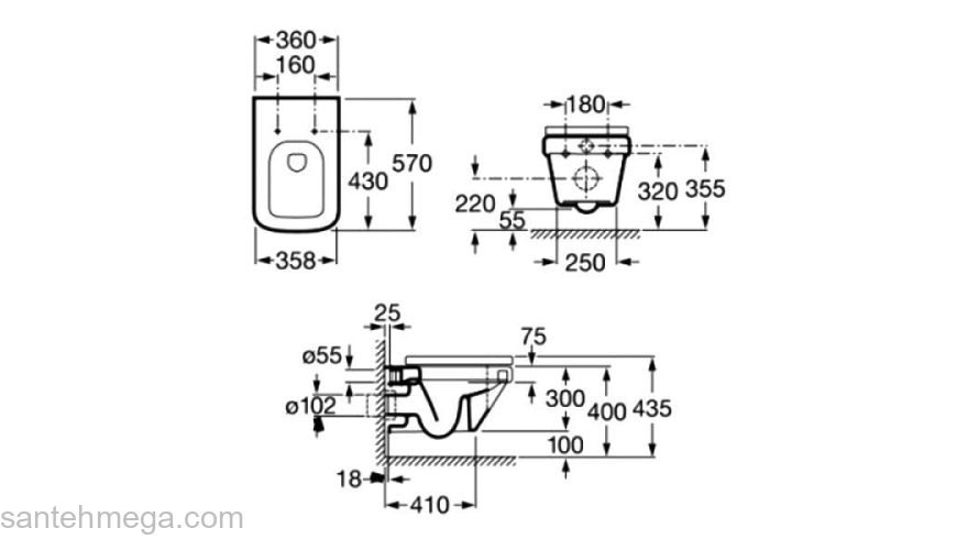 Унитаз подвесной ROCA Dama-N 346787000. Фото