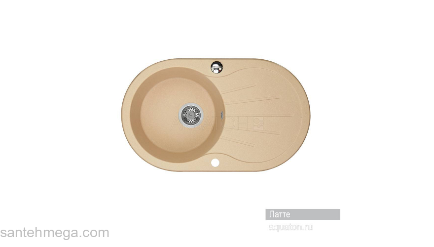 Мойка для кухни Акватон Паола круглая с крылом латте 1A714032PA260. Фото