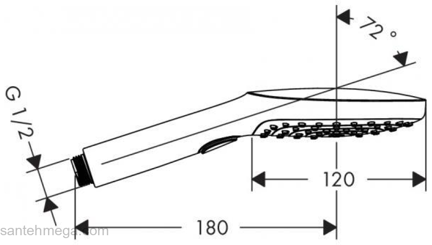 Душевая лейка Hansgrohe Raindance Select E 120 3jet 26520700. Фото