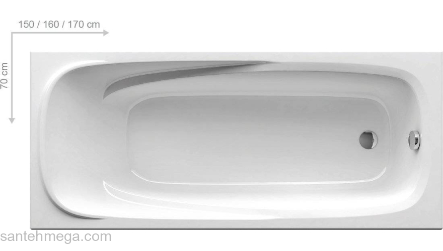 Ванна RAVAK Vanda II 160x70 CP11000000. Фото