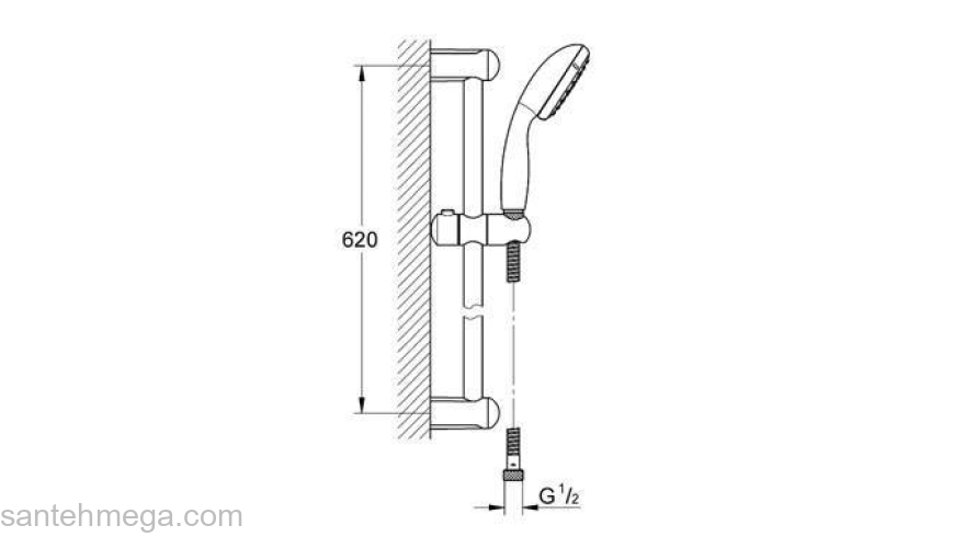 Душевой гарнитур GROHE Tempesta New 27853000. Фото