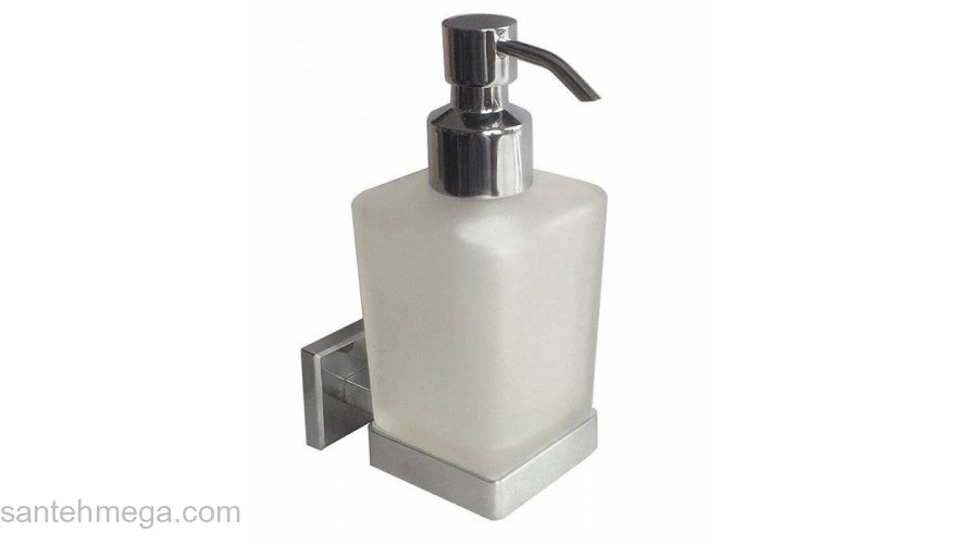 Дозатор для жидкого мыла матовое стекло сплав металлов Labrador Milardo LABSMG0M46 для ванной комнаты. Фото