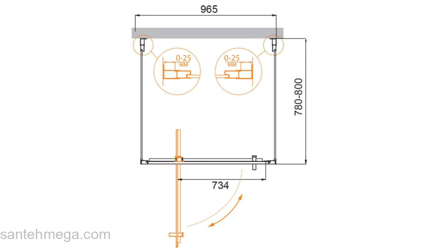 Душевой угол CEZARES Molveno MOLVENO-BA2-100/80-C-Cr-IV. Фото