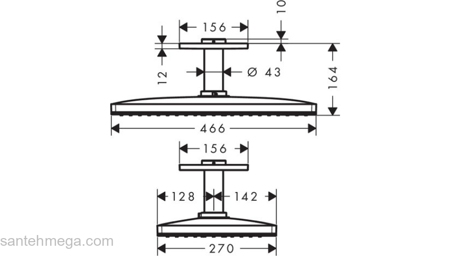 Верхний душ Hansgrohe Rainmaker Select 460 1jet 24002400. Фото