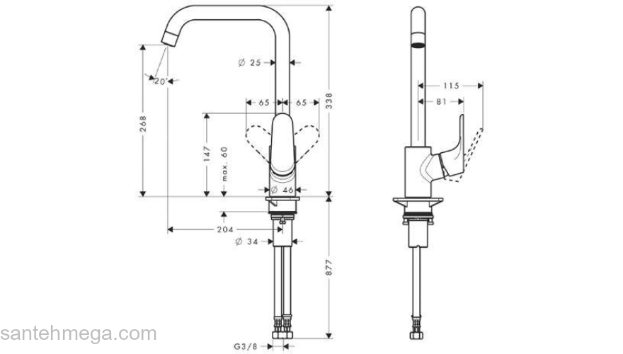 Смеситель для кухни Hansgrohe Focus E2 хром 31820000. Фото