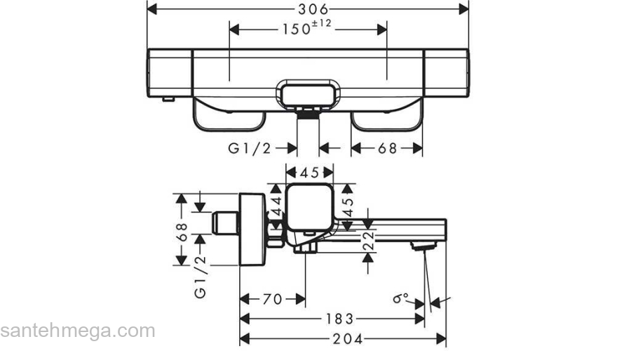 Термостат для ванны Hansgrohe Ecostat E 15774000. Фото