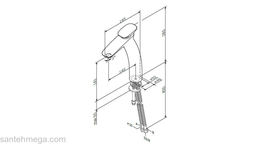 Смеситель для раковины, высокий AM.PM Spirit 2.0 F70A92000. Фото