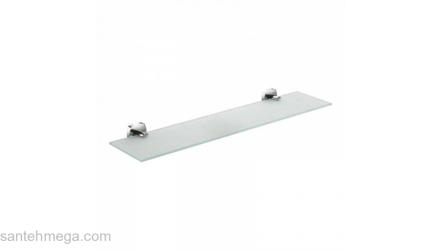 Полка стеклянная матовое стекло сплав металлов  Volga Milardo VOLSMG0M44 для ванной комнаты. Фото