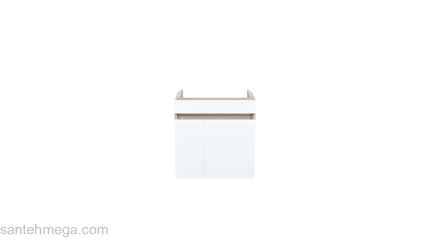 Тумба подвесная с дверцами 50 см белая/под дерево Zodiac IDDIS ZOD5AD0i95 подходит ум. 3505000i28. Фото