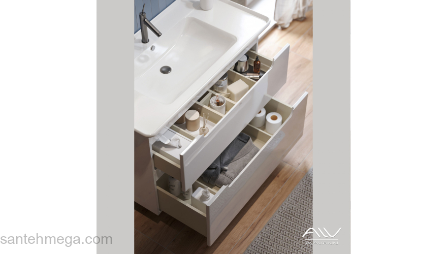 Тумба подвесная с раковиной ALAVANN Berta 105. Фото