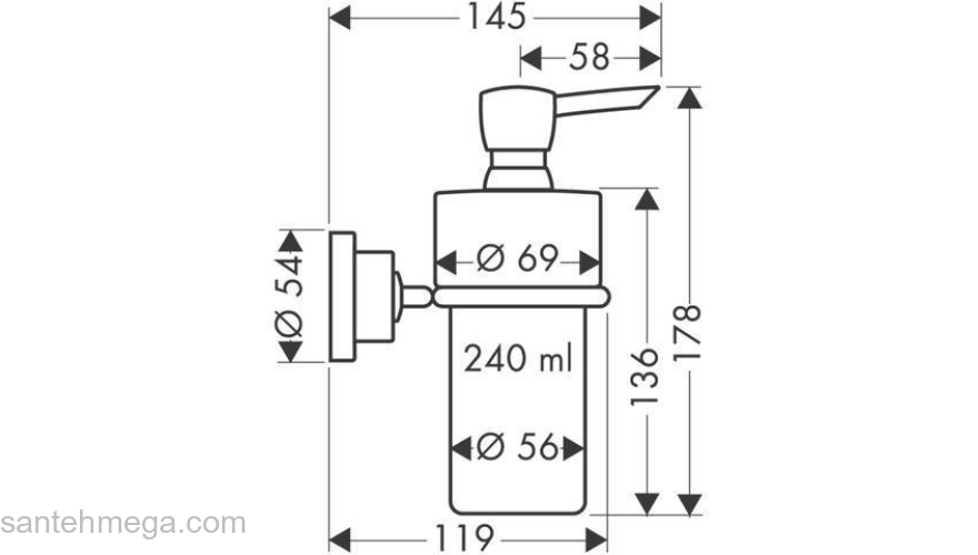 Дозатор для жидкого мыла AXOR Citterio 41719000 для ванной комнаты. Фото