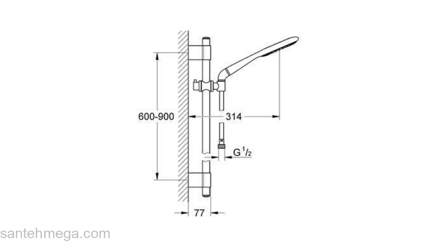 Душевой гарнитур GROHE Rainshower Icon 900 27277001. Фото