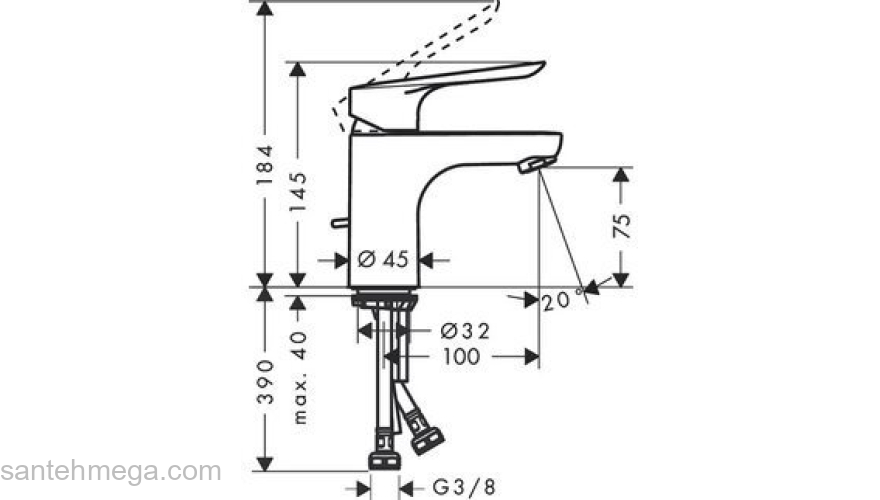 Смеситель для раковины Hansgrohe Logis E 71160000. Фото