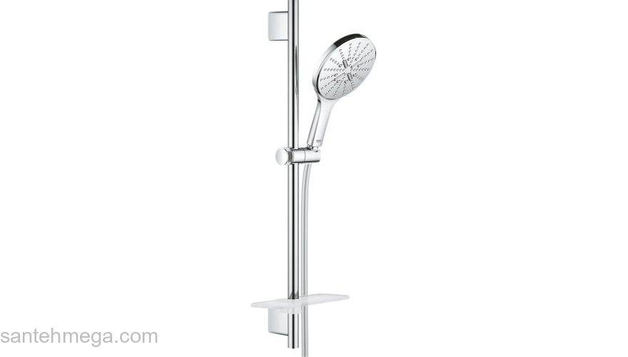 GROHE 26591000 Rainshower SmartActive 150 Душевой гарнитур III, душевая штанга 600 мм, шланг 1750 мм, полочка, хром. Фото