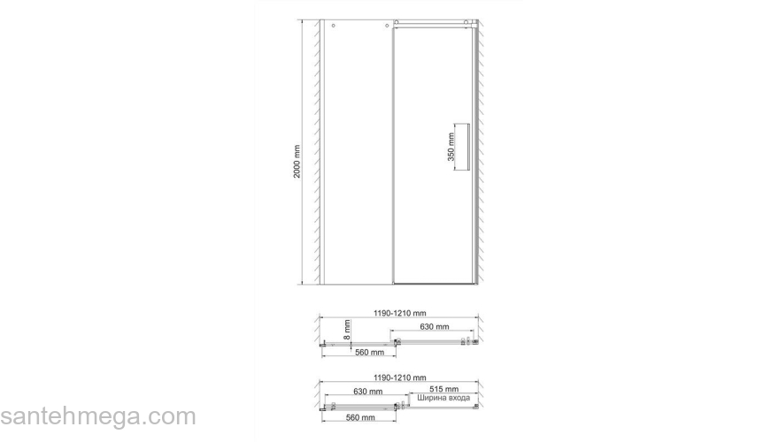 Душевая дверь WASSERKRAFT Dinkel 58R05. Фото