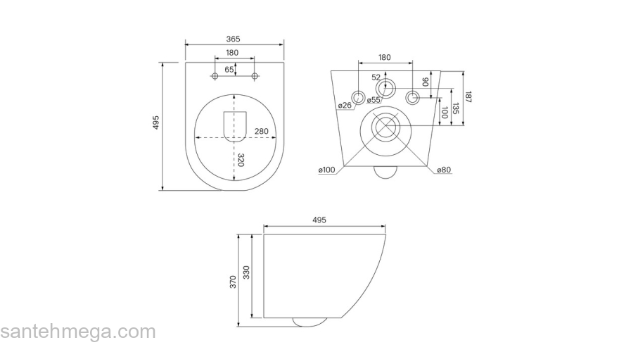 Унитаз подвесной безободковый чёрный матовый Blanco IDDIS BLAR3BMi25. Фото