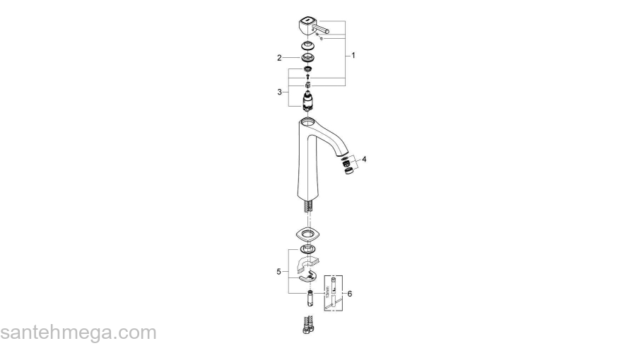 Смеситель для раковины GROHE Grandera 23313000. Фото