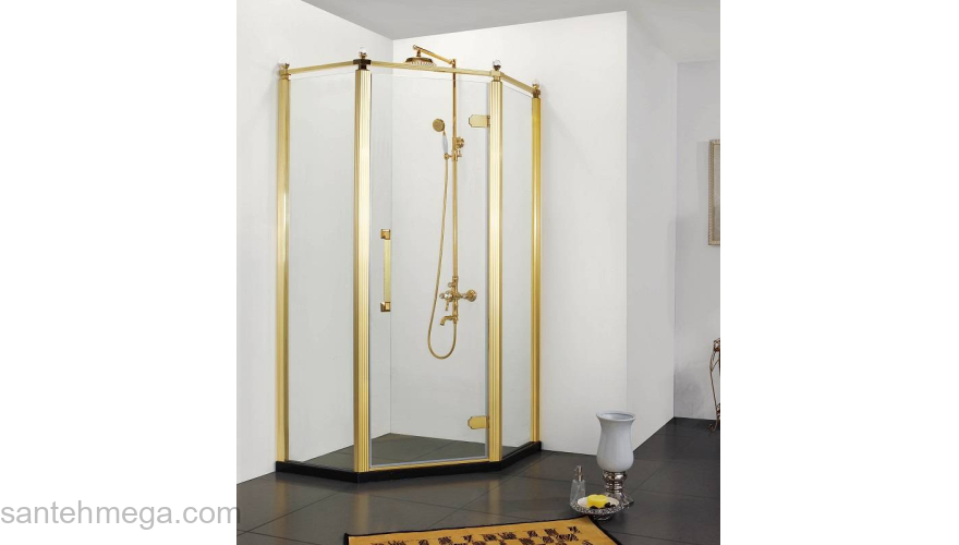 Душевое ограждение AZARIO Ontario 100х100 AZ-NBB3231 1000 Gold. Фото