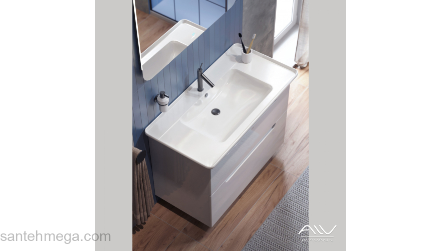 Тумба подвесная с раковиной ALAVANN Berta 105. Фото
