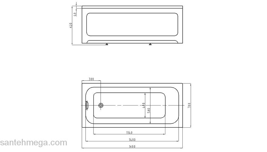 Ванна АКВАТЕК Мия 160х70. Фото