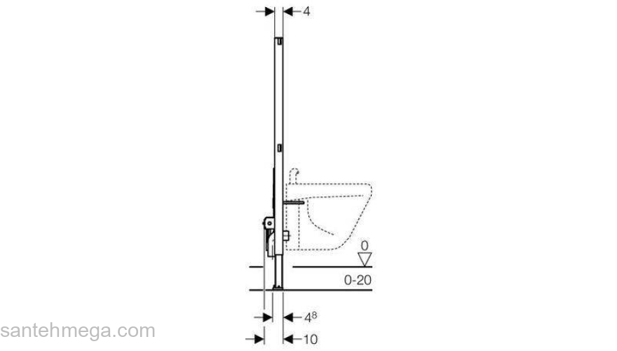 Монтажный элемент для подвесного биде GEBERIT Duofix 111.520.00.1. Фото