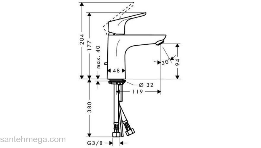 Смеситель для раковины Hansgrohe Focus E2 31607000. Фото