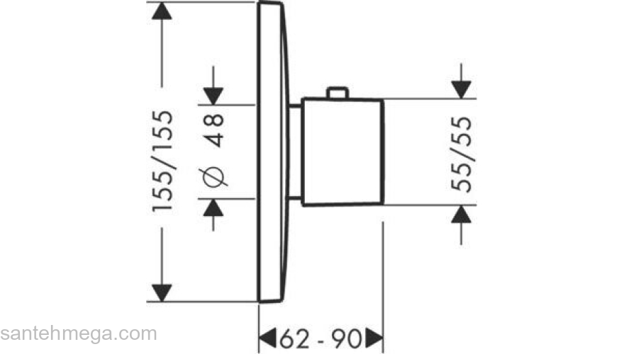 Термостат Hansgrohe PuraVida Highflow хром 15772000. Фото