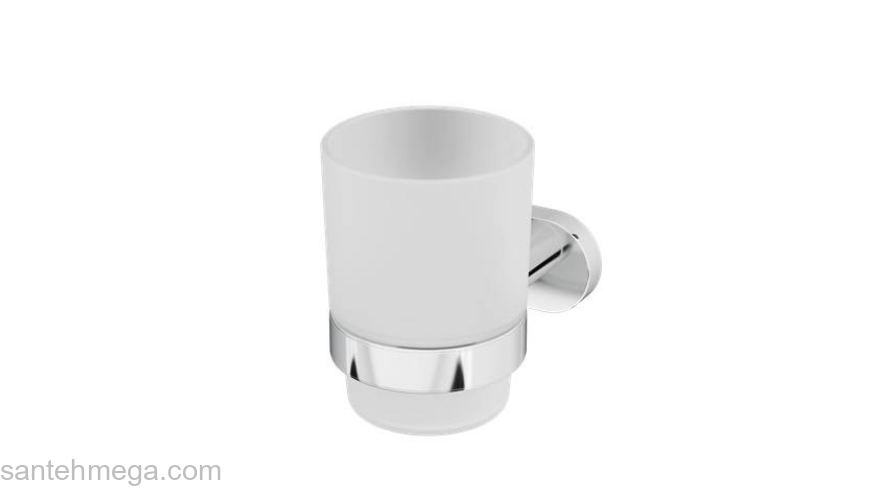 Стеклянный стакан с настенным держателем AM.PM Sense A7434300 для ванной комнаты. Фото