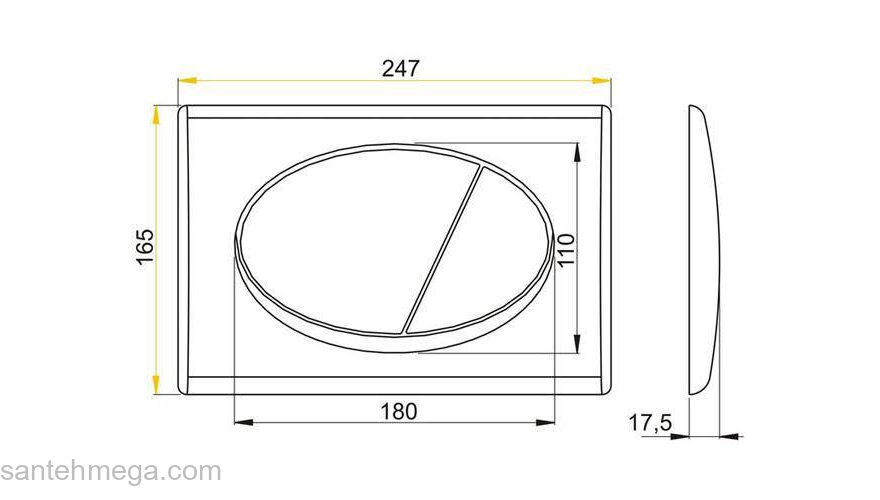 Клавиша смыва AlcaPlast M75. Фото