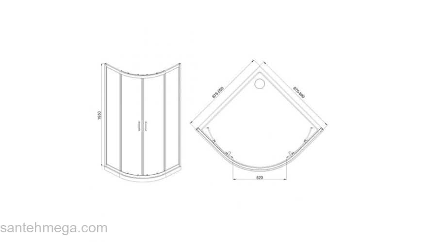 Душевое ограждение MIRSANT ROUND 90. Фото
