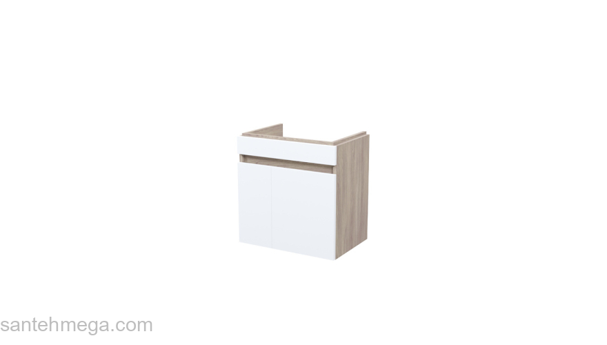 Тумба подвесная с дверцами 50 см белая/под дерево Zodiac IDDIS ZOD5AD0i95 подходит ум. 3505000i28. Фото