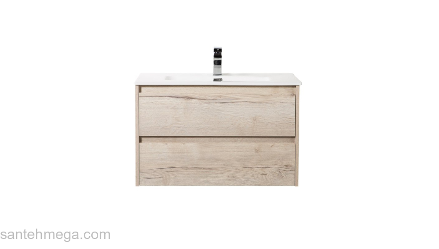 Тумба под раковину подвесная BELBAGNO KRAFT-900-2C-SO-RGB Rovere Galifax Bianco. Фото