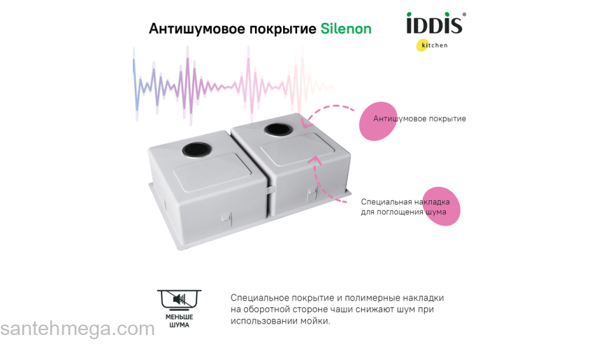 Мойка нерж.сталь универсального монтажа графит 745*440  Edifice IDDIS EDI75G2i77. Фото