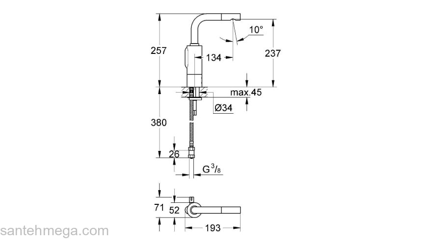 Смеситель для раковины GROHE Essence E 36092000. Фото