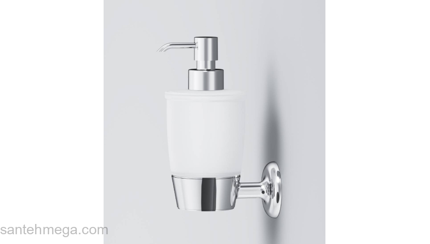 Стеклянный диспенсер для жидкого мыла с настенным держателем AM.PM Like A8036900 для ванной комнаты. Фото