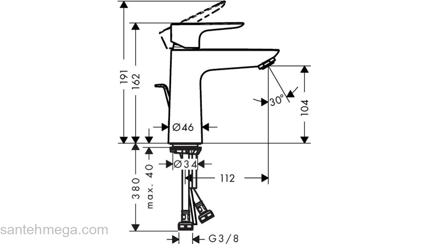 Смеситель для раковины Hansgrohe Talis E 110 71710000. Фото