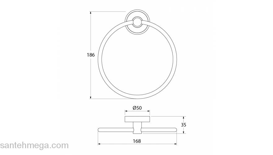 Полотенцедержатель, кольцо IDDIS Calipso CALSBO0i51 для ванной комнаты. Фото