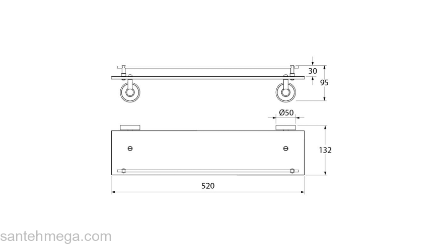 Полка IDDIS Calipso CALMBG0i44 для ванной комнаты. Фото
