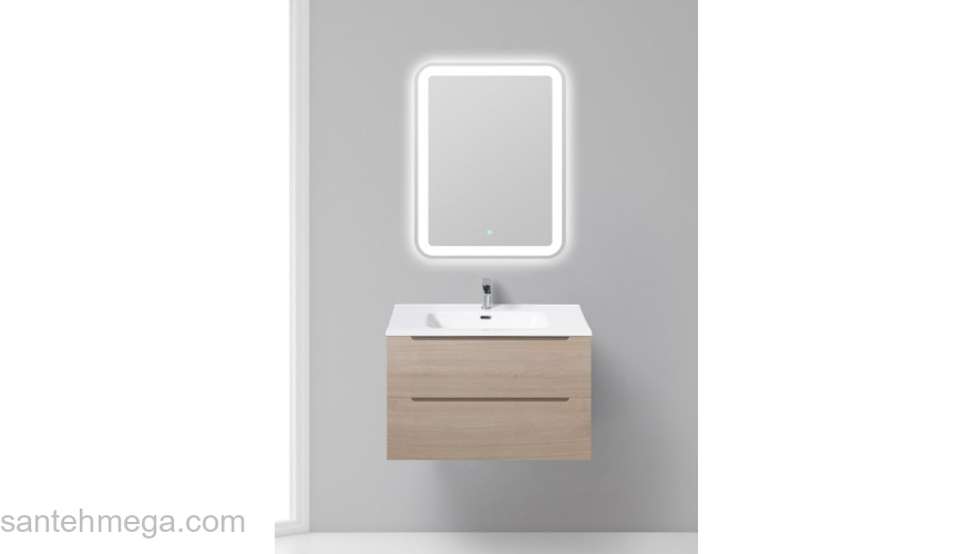 Тумба под раковину подвесная BELBAGNO ETNA-800-2C-SO-RG-P Rovere Grigio. Фото