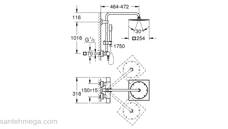 GROHE 27469000 Rainshower F-Series Душевая система. Фото