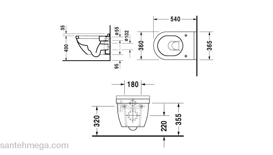 Унитаз подвесной DURAVIT Starck 3 42250900A1. Фото